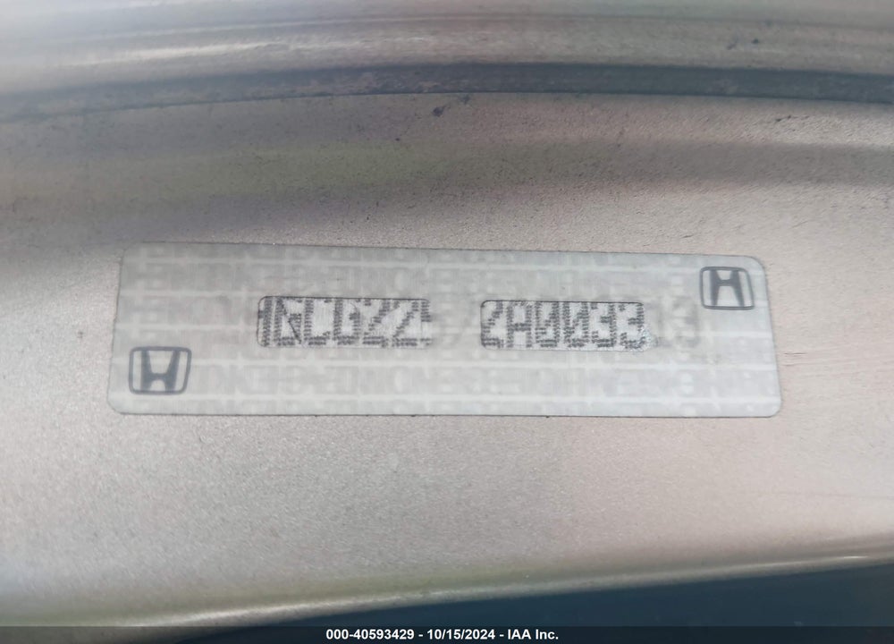 2002 HONDA ACCORD 3.0 EX VIN: 1HGCG22572A003313