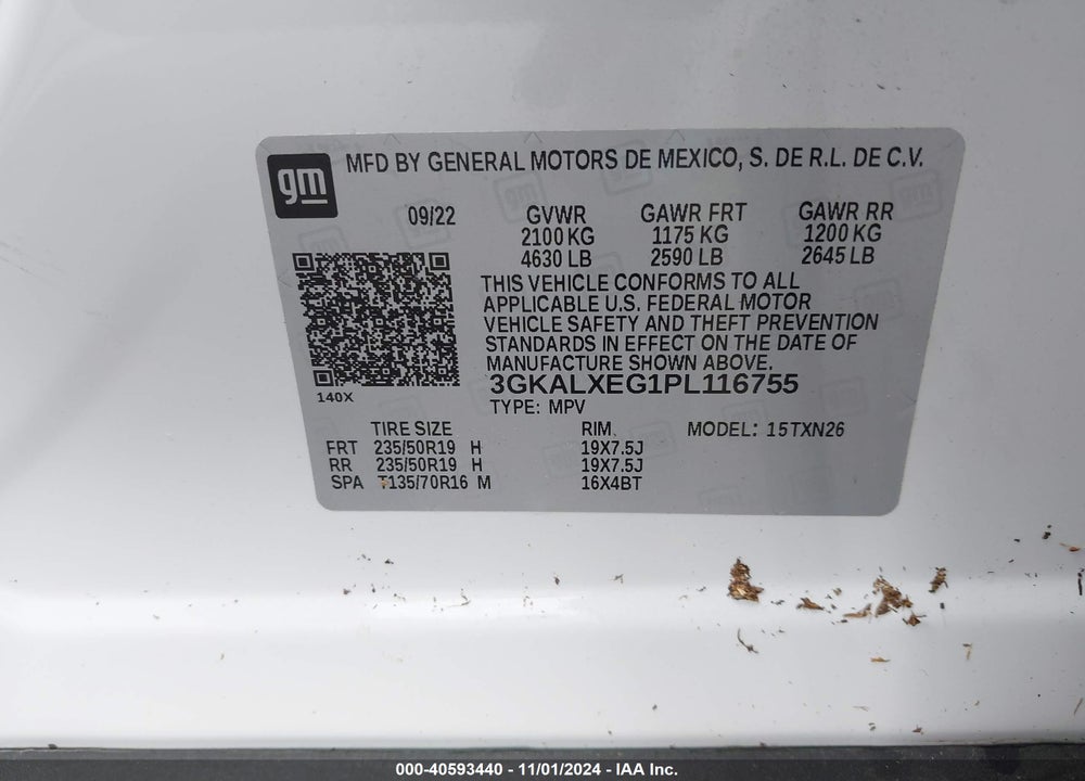 2023 GMC TERRAIN AWD DENALI VIN: 3GKALXEG1PL116755