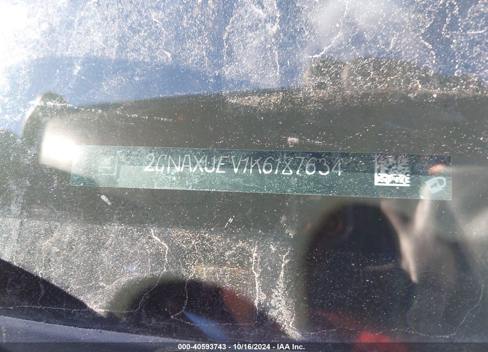 2019 CHEVROLET EQUINOX LT VIN: 2GNAXUEV1K6187634