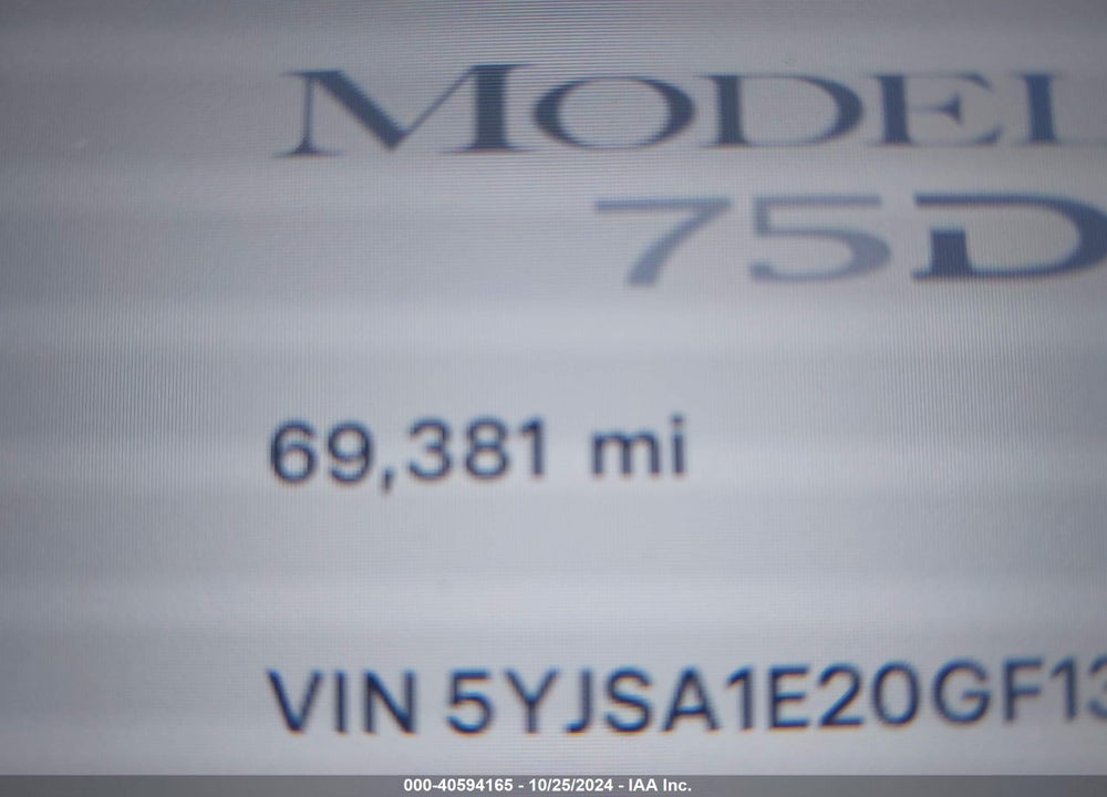 2016 TESLA MODEL S 60D/70D/75D/85D/90D VIN: 5YJSA1E20GF139613