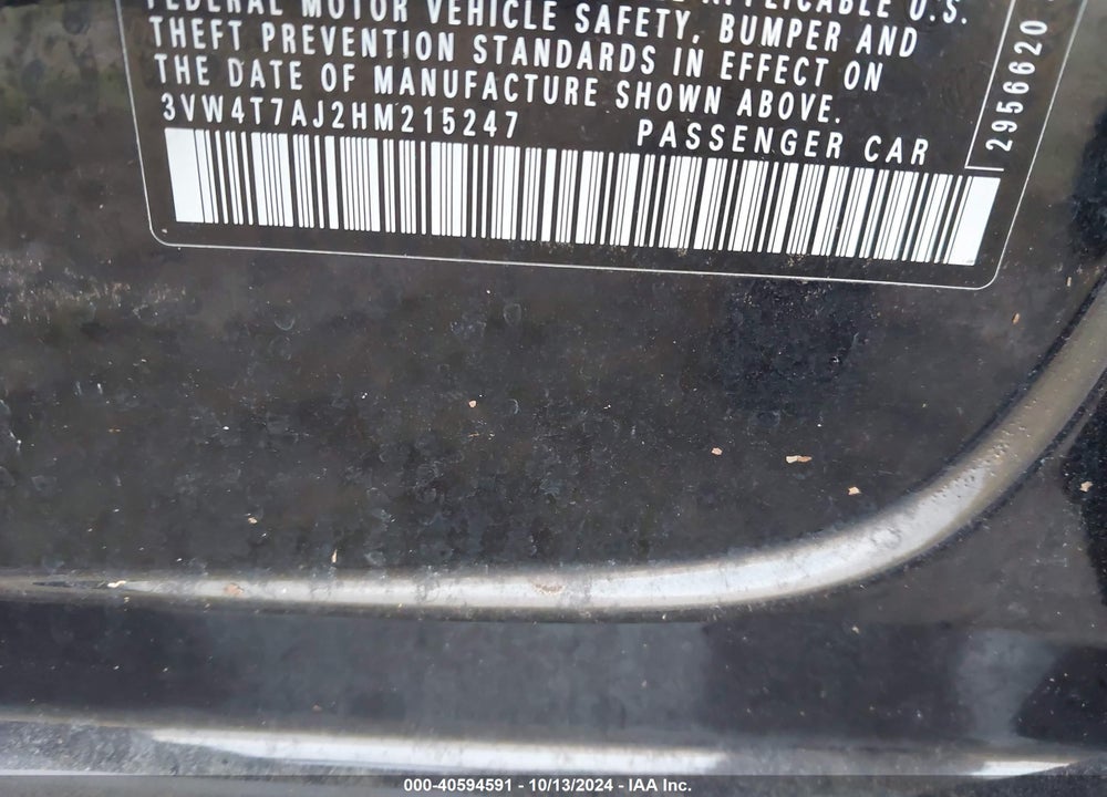 2017 VOLKSWAGEN JETTA GLI VIN: 3VW4T7AJ2HM215247