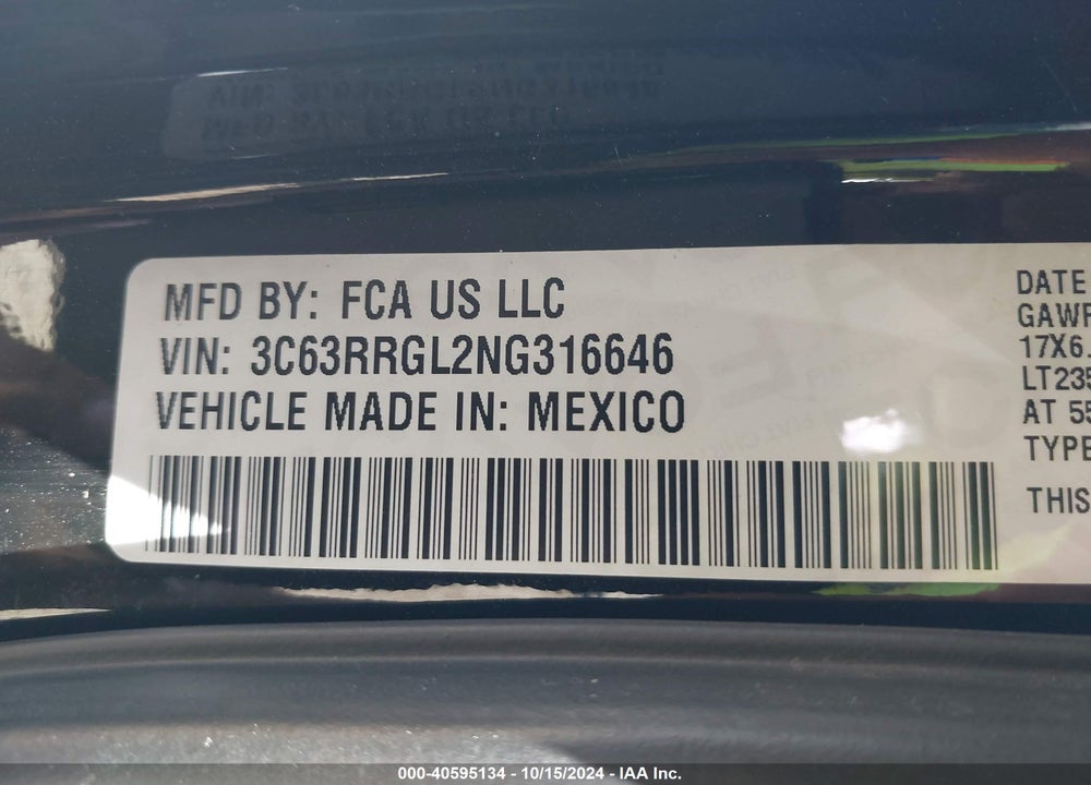 2022 RAM 3500 TRADESMAN  4X4 8' BOX VIN: 3C63RRGL2NG316646