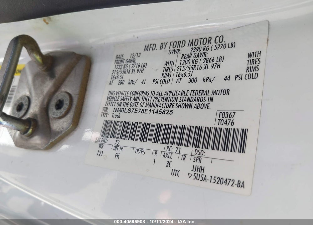 2014 FORD TRANSIT CONNECT XL VIN: NM0LS7E78E1145825