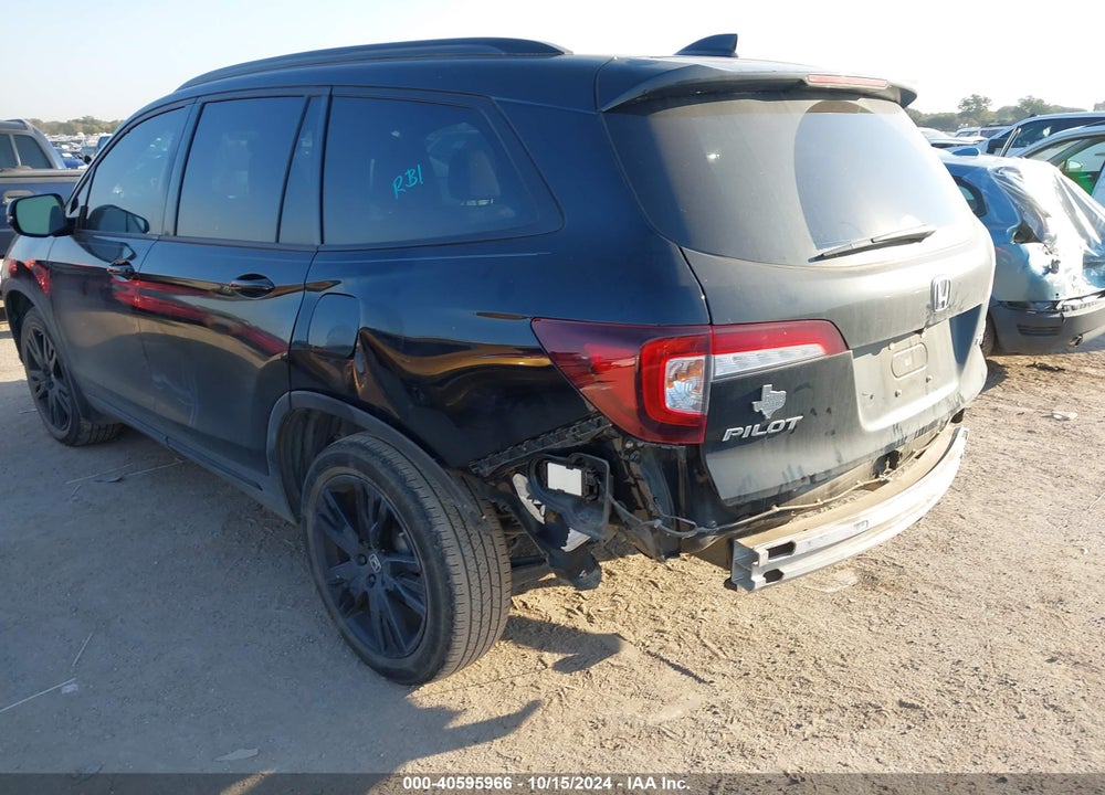2022 HONDA PILOT AWD BLACK EDITION VIN: 5FNYF6H77NB003783