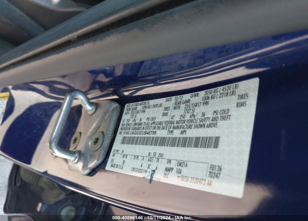2014 FORD ESCAPE SE VIN: 1FMCU0GXXEUB45756