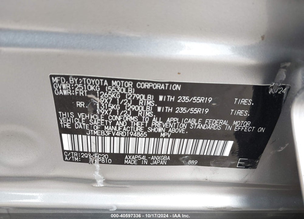 2024 TOYOTA RAV4 PRIME XSE VIN: JTMEB3FV4RD194865