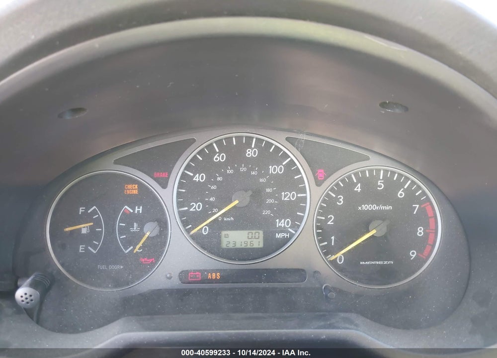 2002 SUBARU IMPREZA WRX VIN: JF1GD29642G526749