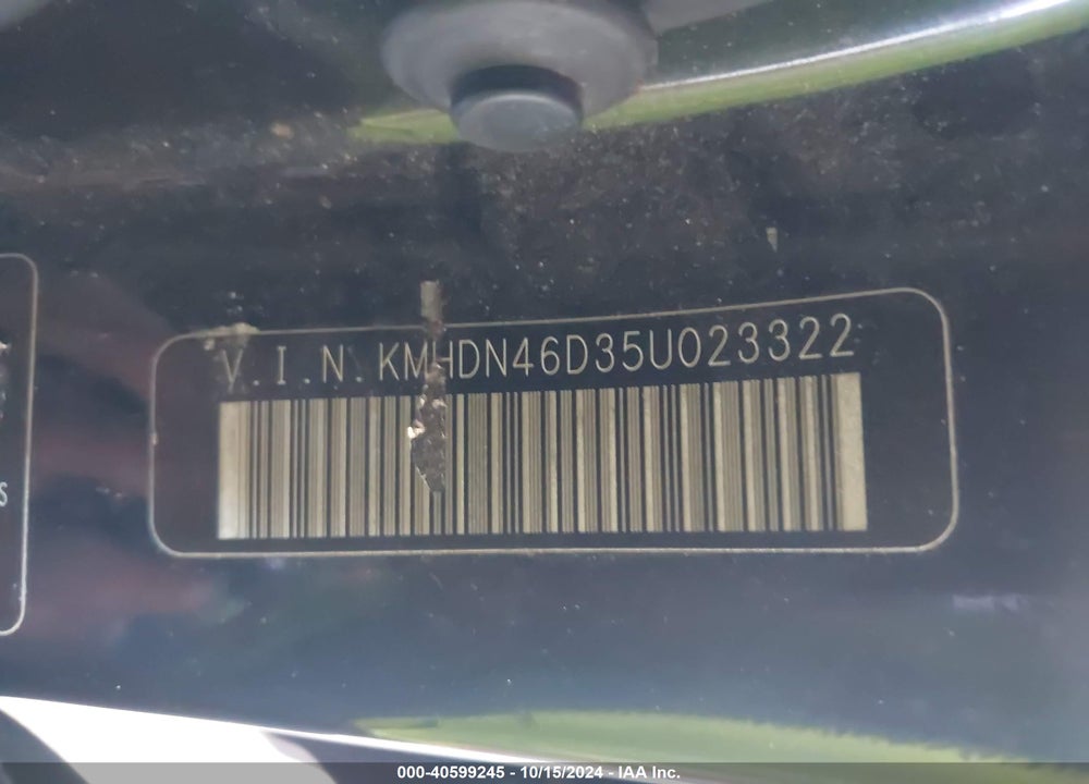 2005 HYUNDAI ELANTRA GLS/GT VIN: KMHDN46D35U023322