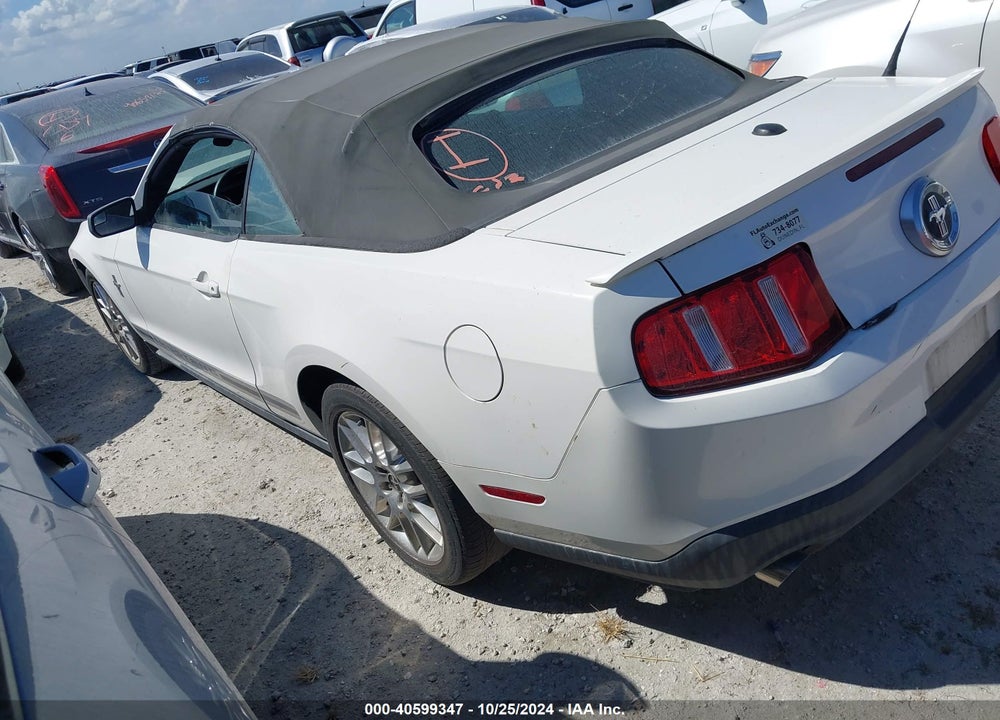 2012 FORD MUSTANG V6 PREMIUM VIN: 1ZVBP8EM5C5259389