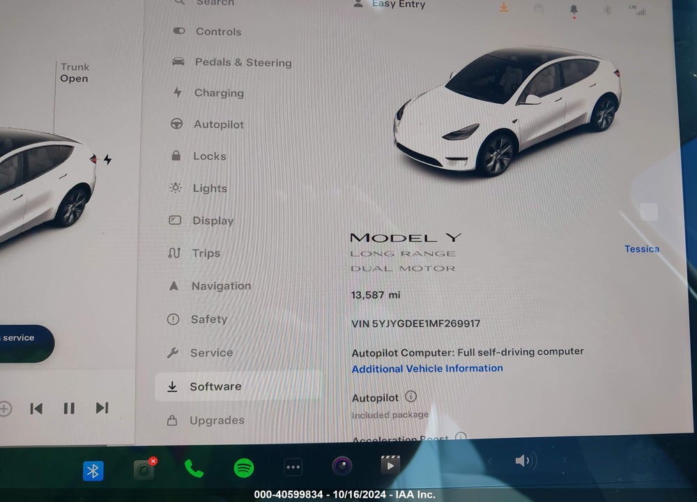2021 TESLA MODEL Y LONG RANGE DUAL MOTOR ALL-WHEEL DRIVE VIN: 5YJYGDEE1MF269917