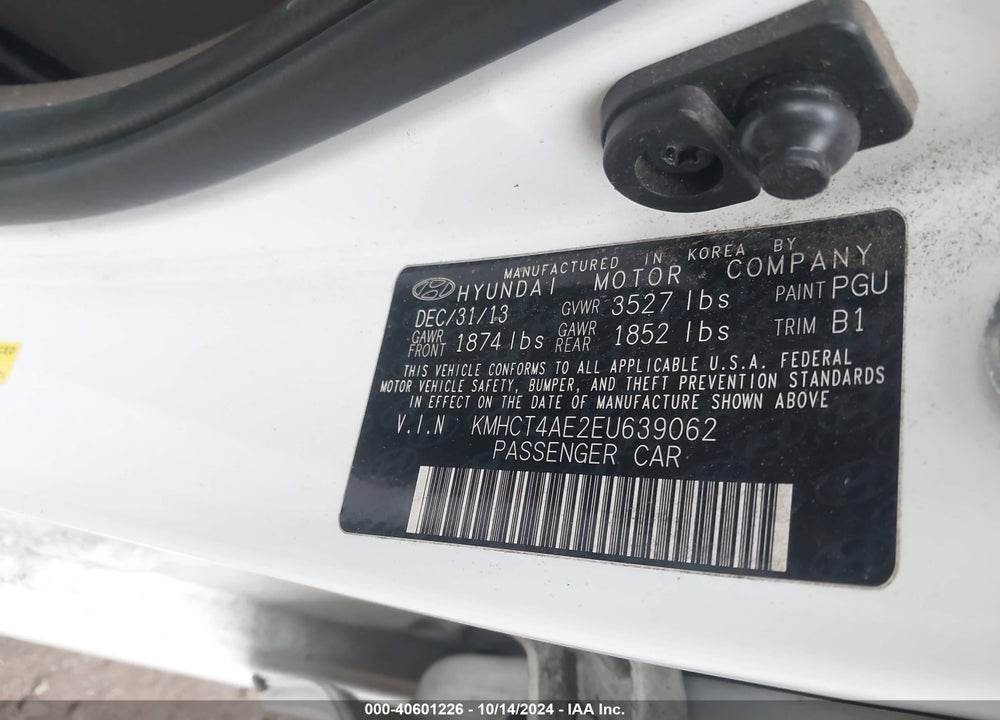 2014 HYUNDAI ACCENT GLS VIN: KMHCT4AE2EU639062