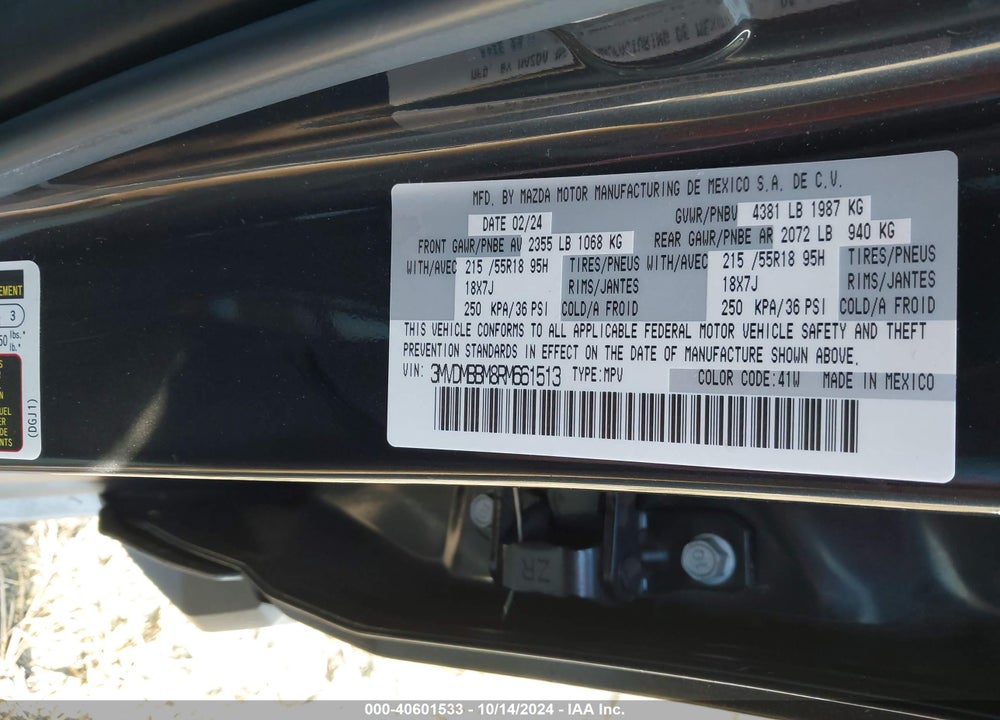 2024 MAZDA CX-30 2.5 S SELECT SPORT VIN: 3MVDMBBM8RM661513