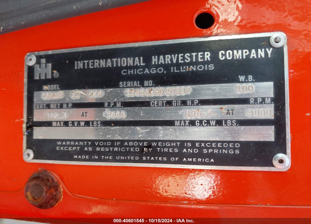 1973 INTERNATIONAL OTHER VIN: 3S8S8CGD20337