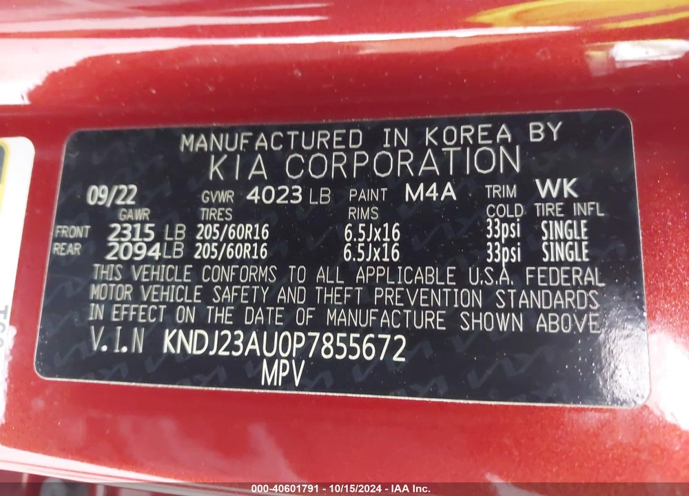 2023 KIA SOUL VIN: KNDJ23AU0P7855672
