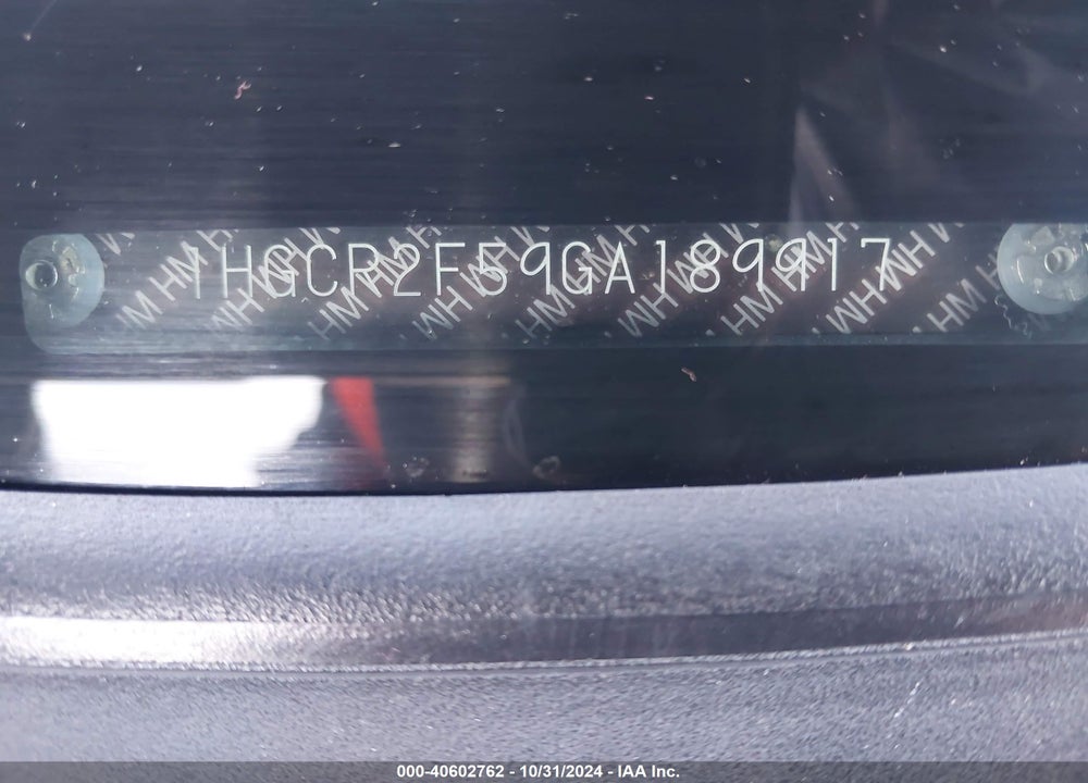 2016 HONDA ACCORD SEDAN VIN: 1HGCR2F59GA189917
