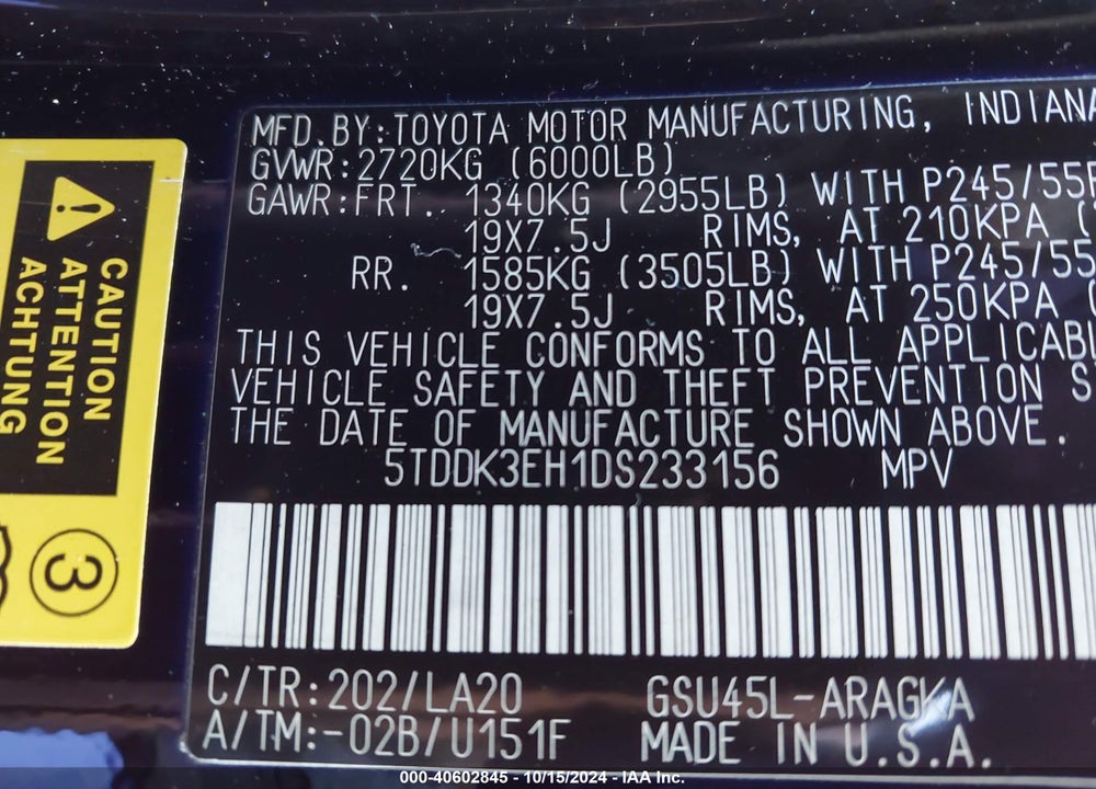 2013 TOYOTA HIGHLANDER LIMITED V6 VIN: 5TDDK3EH1DS233156