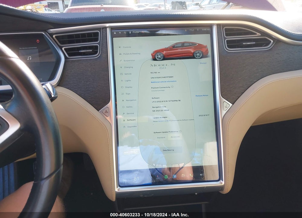 2013 TESLA MODEL S VIN: 5YJSA1CG4DFP19991