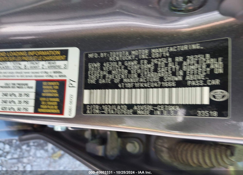2014 TOYOTA CAMRY XLE VIN: 4T1BF1FK4EU471666