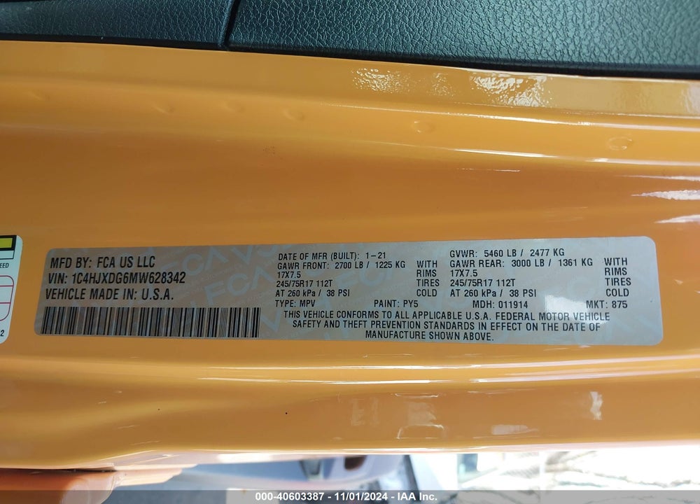 2021 JEEP WRANGLER UNLIMITED ISLANDER 4X4 VIN: 1C4HJXDG6MW628342