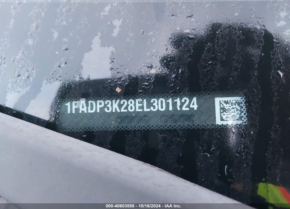 2014 FORD FOCUS VIN: 1FADP3K28EL301124
