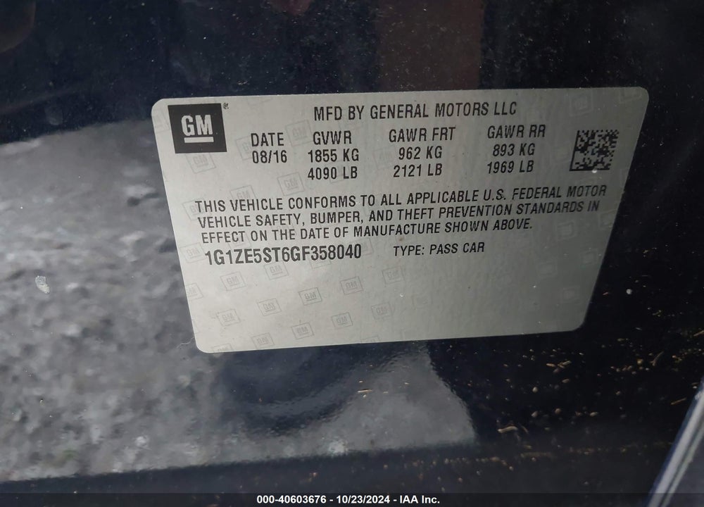 2016 CHEVROLET MALIBU 1LT VIN: 1G1ZE5ST6GF358040