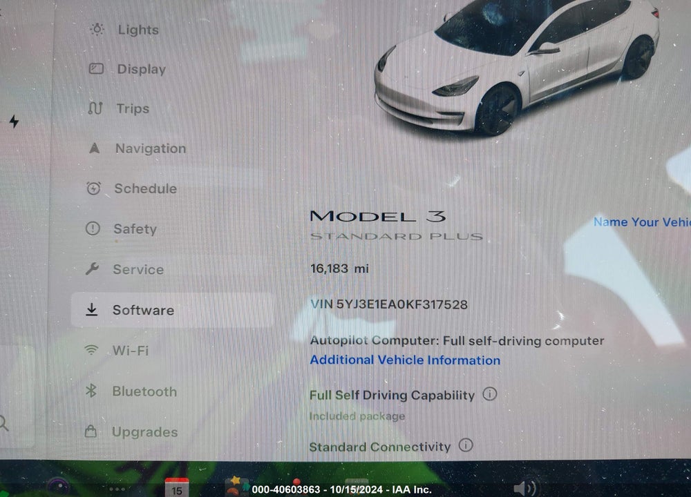 2019 TESLA MODEL 3 LONG RANGE/MID RANGE/STANDARD RANGE/STANDARD RANGE PLUS VIN: 5YJ3E1EA0KF317528