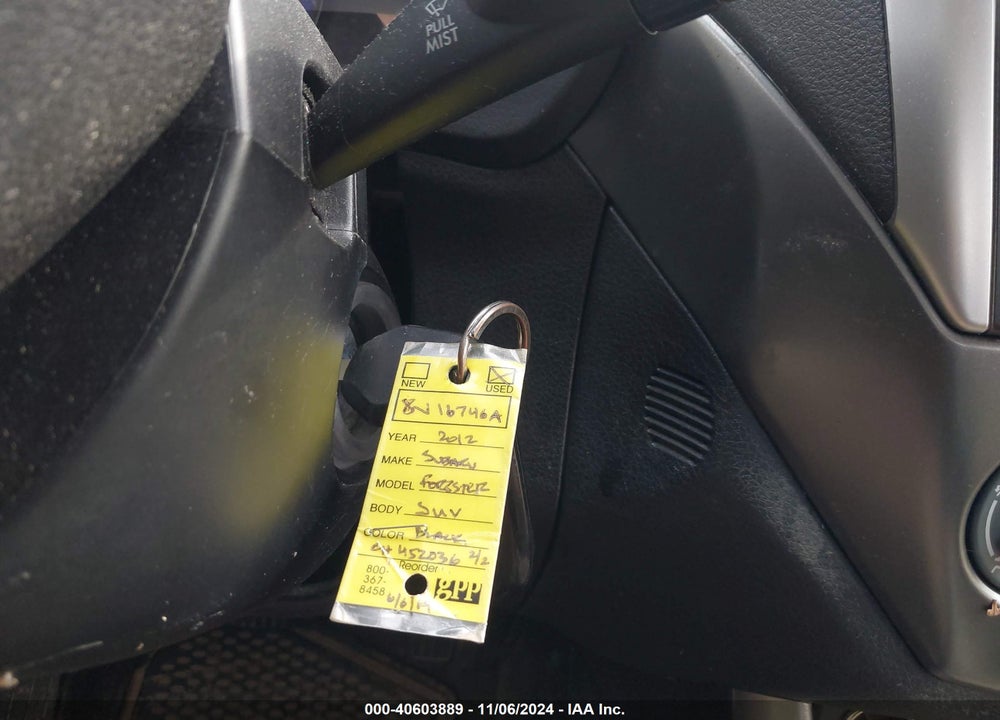 2012 SUBARU FORESTER 2.5X VIN: JF2SHABC2CH452036