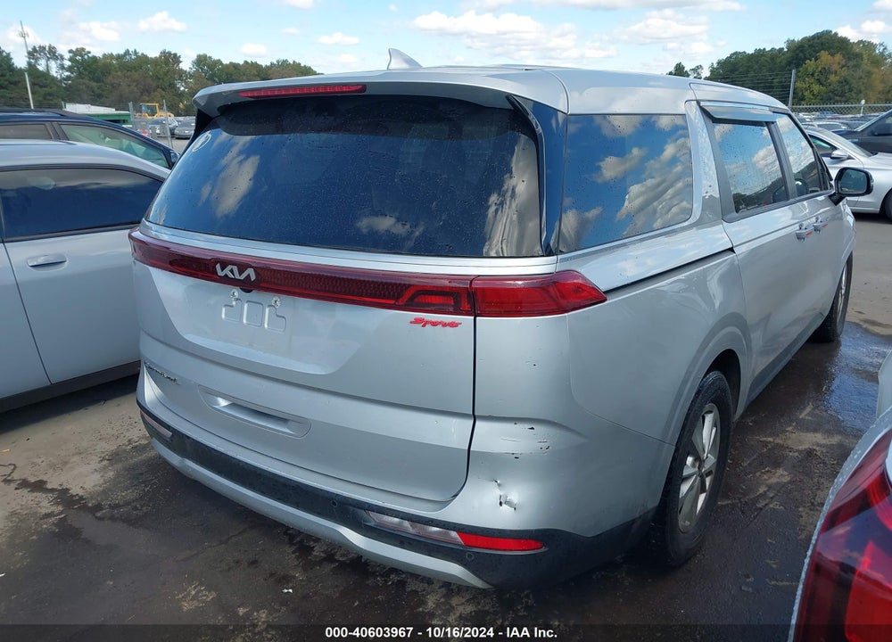2022 KIA CARNIVAL MPV LX SEAT PACKAGE VIN: KNDNB4H38N6160444