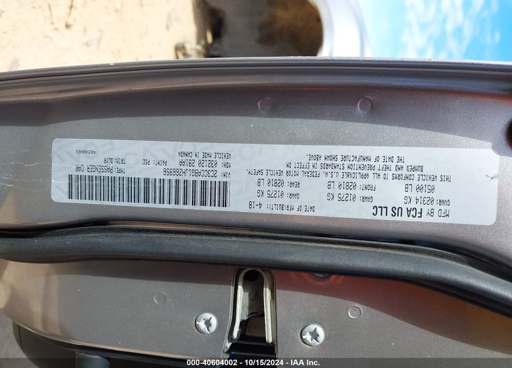 2018 CHRYSLER 300 300S VIN: 2C3CCABG1JH266956