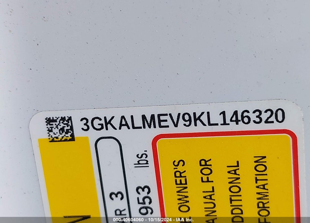 2019 GMC TERRAIN SLE VIN: 3GKALMEV9KL146320