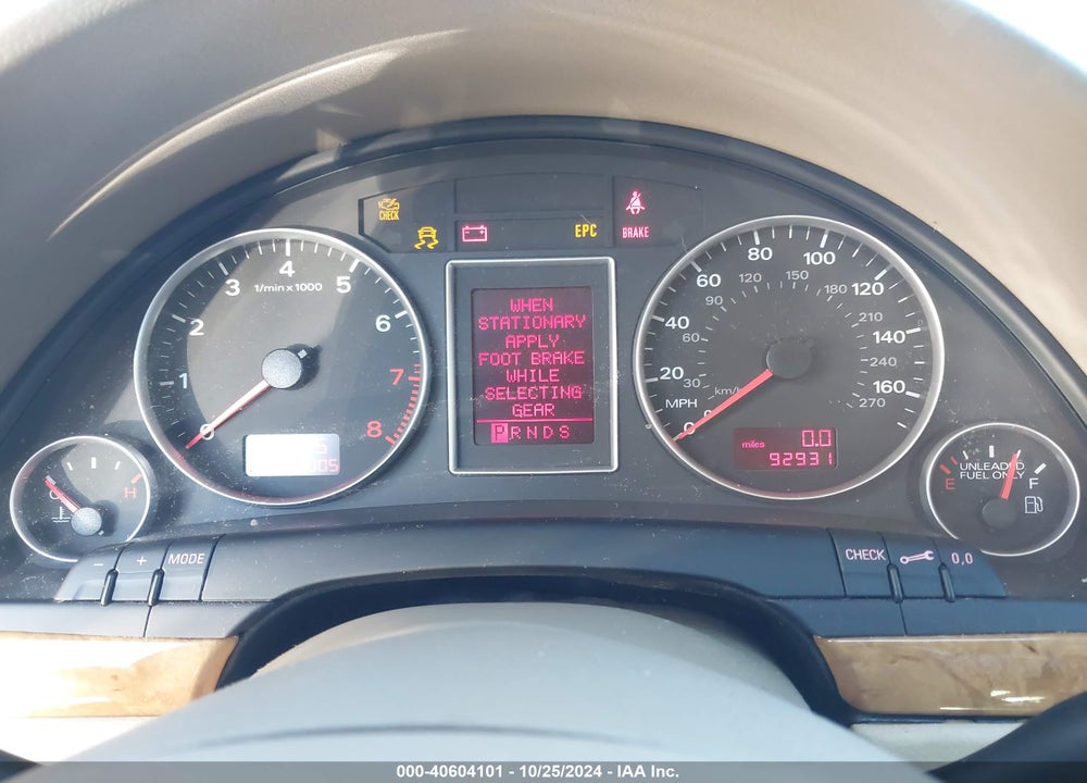 2007 AUDI A4 3.2 VIN: WAUDH78E97A099082