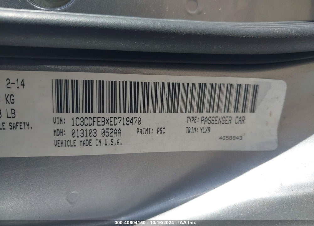 2014 DODGE DART GT VIN: 1C3CDFEBXED719470