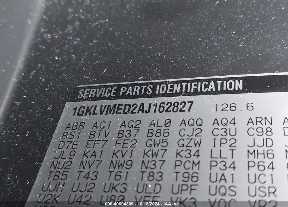2010 GMC ACADIA SLT-1 VIN: 1GKLVMED2AJ162827