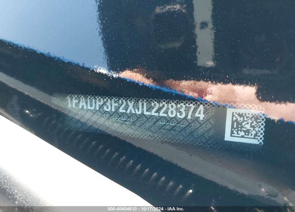 2018 FORD FOCUS SE VIN: 1FADP3F2XJL228374