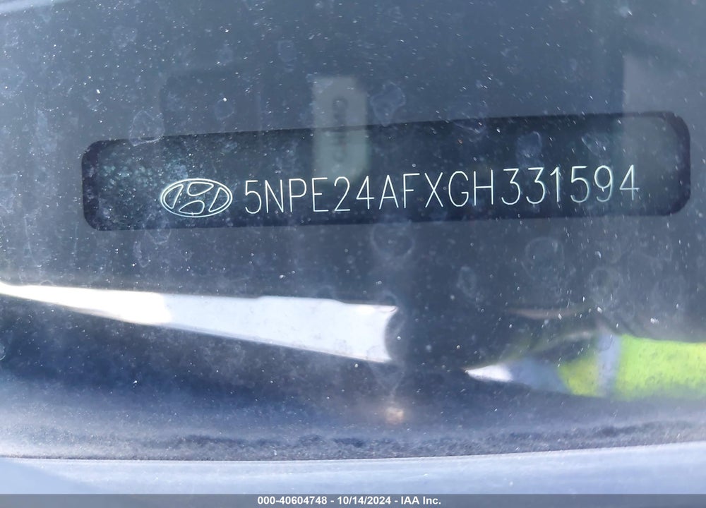 2016 HYUNDAI SONATA SE VIN: 5NPE24AFXGH331594