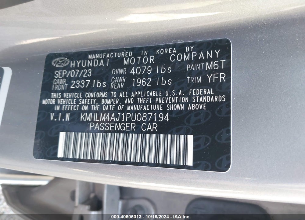 2023 HYUNDAI ELANTRA HYBRID BLUE VIN: KMHLM4AJ1PU087194
