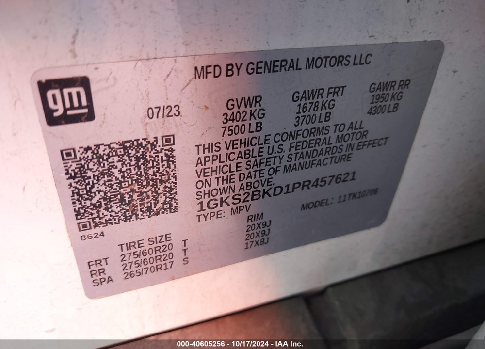 2023 GMC YUKON 4WD SLT VIN: 1GKS2BKD1PR457621