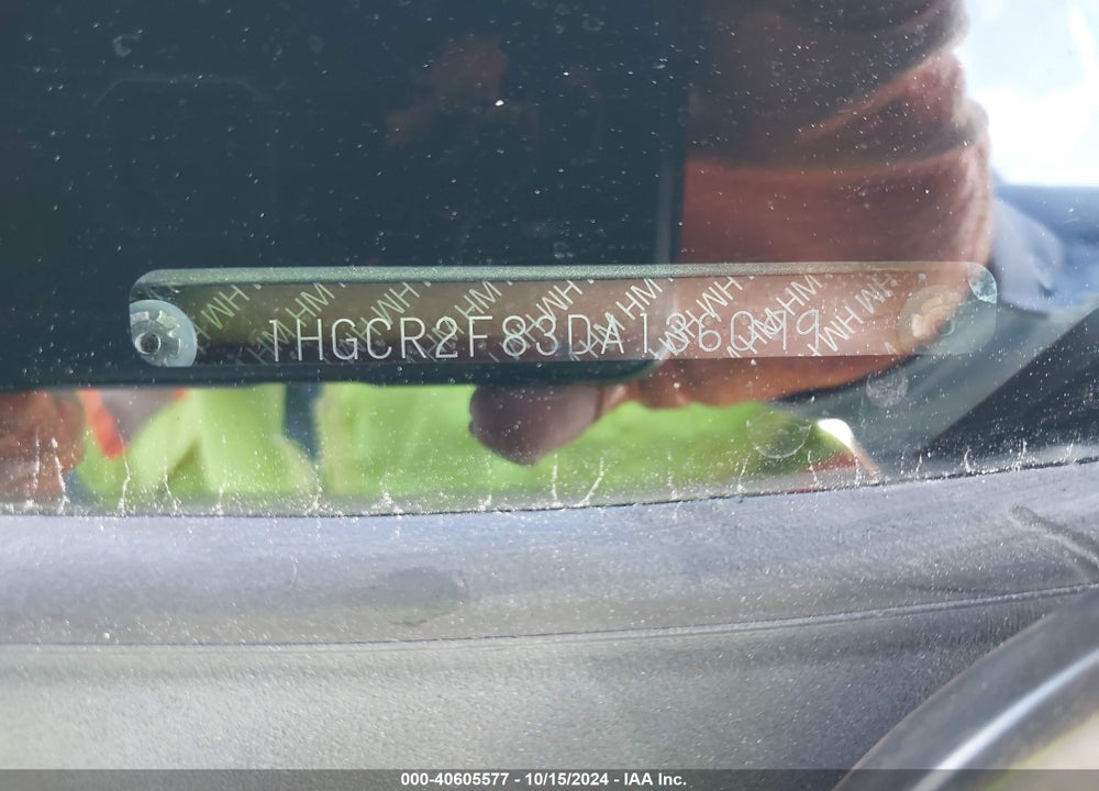 2013 HONDA ACCORD EX-L VIN: 1HGCR2F83DA136099