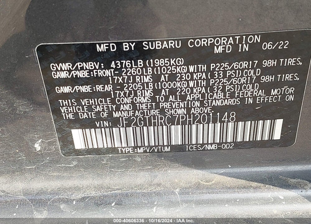 2023 SUBARU CROSSTREK SPORT VIN: JF2GTHRC7PH201148