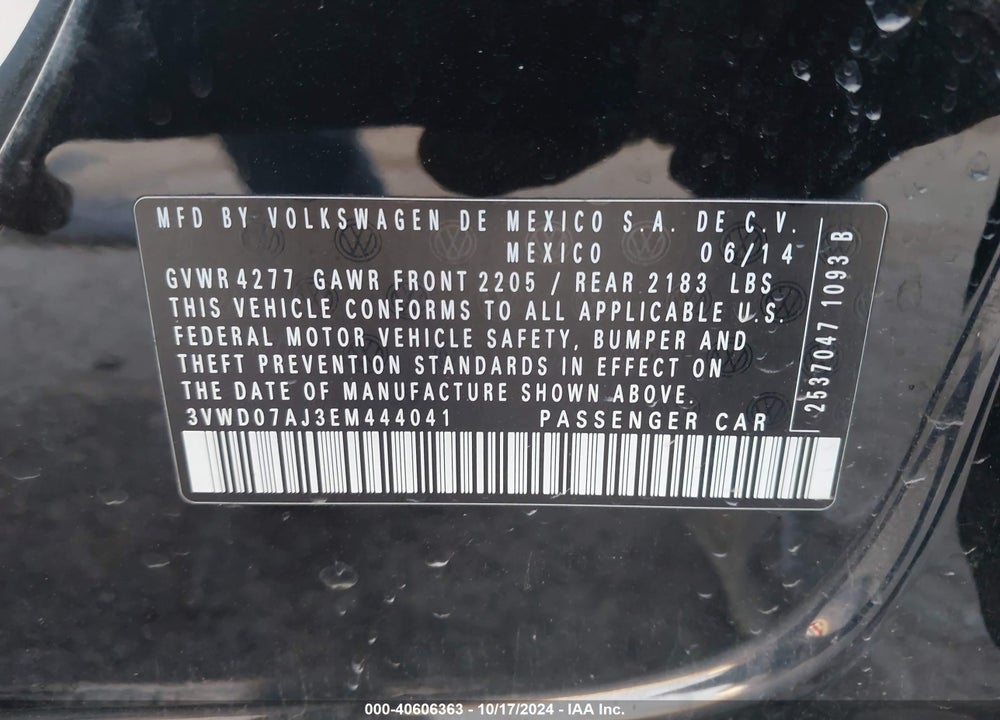 2014 VOLKSWAGEN JETTA 1.8T SE VIN: 3VWD07AJ3EM444041