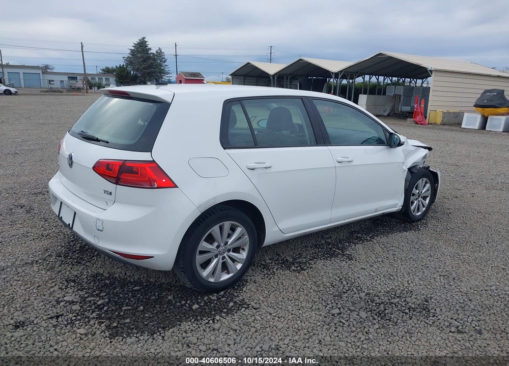 2015 VOLKSWAGEN GOLF TDI S 4-DOOR VIN: 3VW2A7AU4FM051780