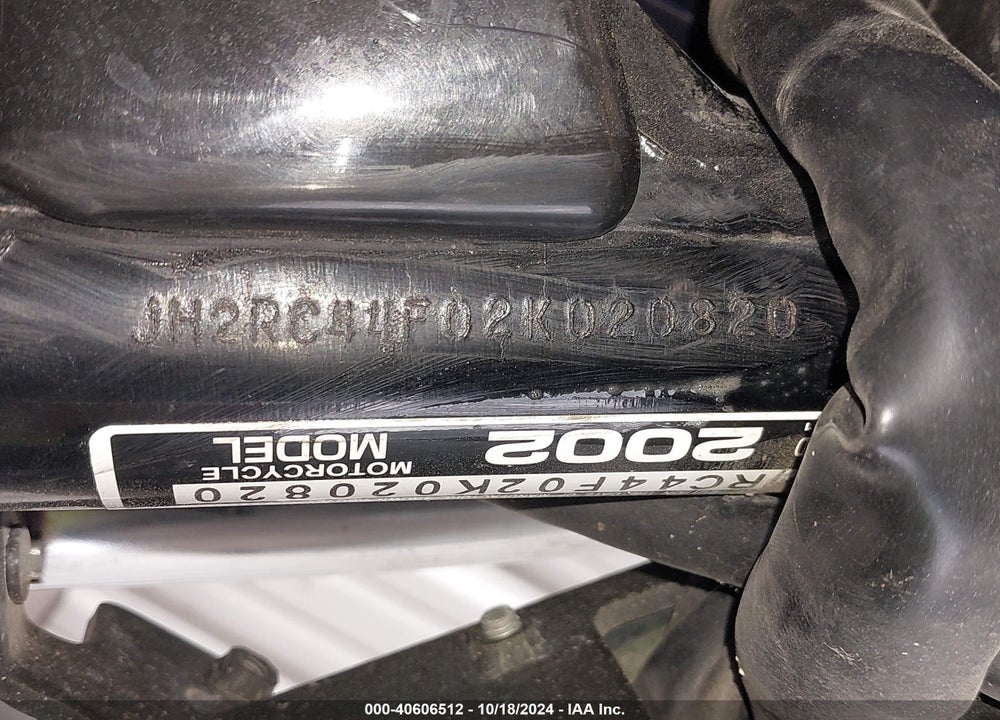 2002 HONDA VT750 CDD VIN: JH2RC44F02K020820