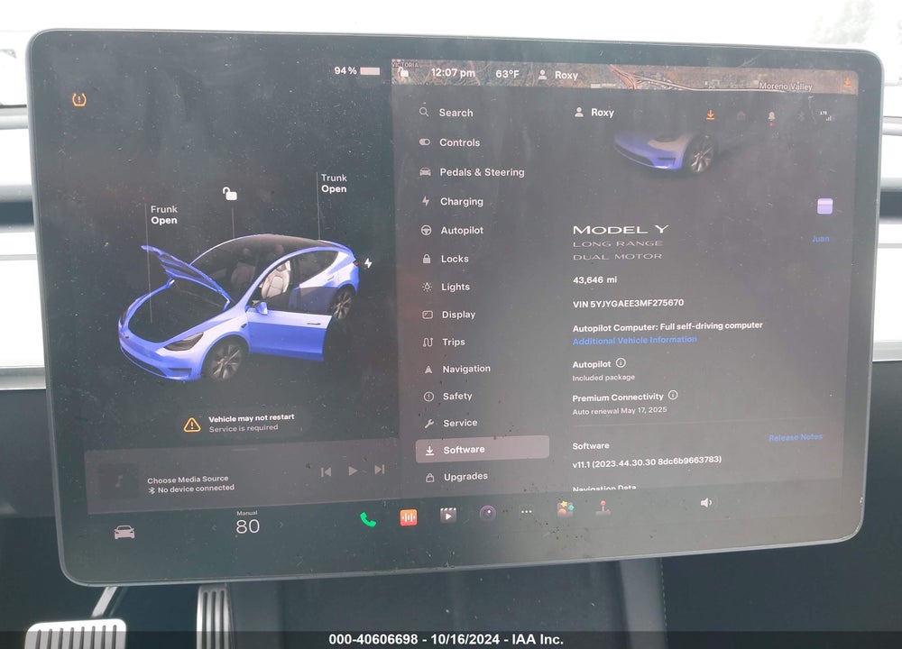 2021 TESLA MODEL Y LONG RANGE DUAL MOTOR ALL-WHEEL DRIVE VIN: 5YJYGAEE3MF275670