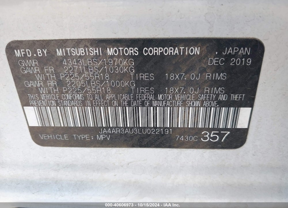 2020 MITSUBISHI OUTLANDER SPORT 2.0 BE VIN: JA4AR3AU3LU022191