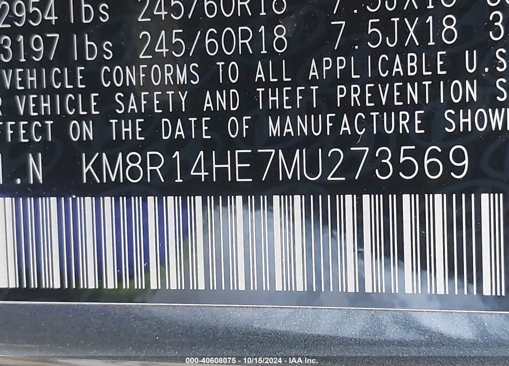 2021 HYUNDAI PALISADE SE VIN: KM8R14HE7MU273569