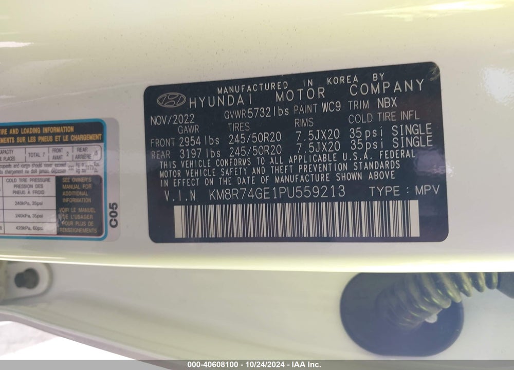 2023 HYUNDAI PALISADE CALLIGRAPHY VIN: KM8R74GE1PU559213