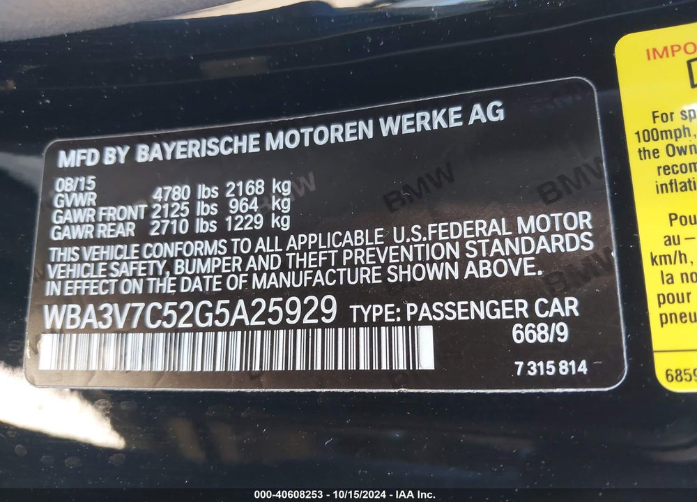 2016 BMW 428I VIN: WBA3V7C52G5A25929