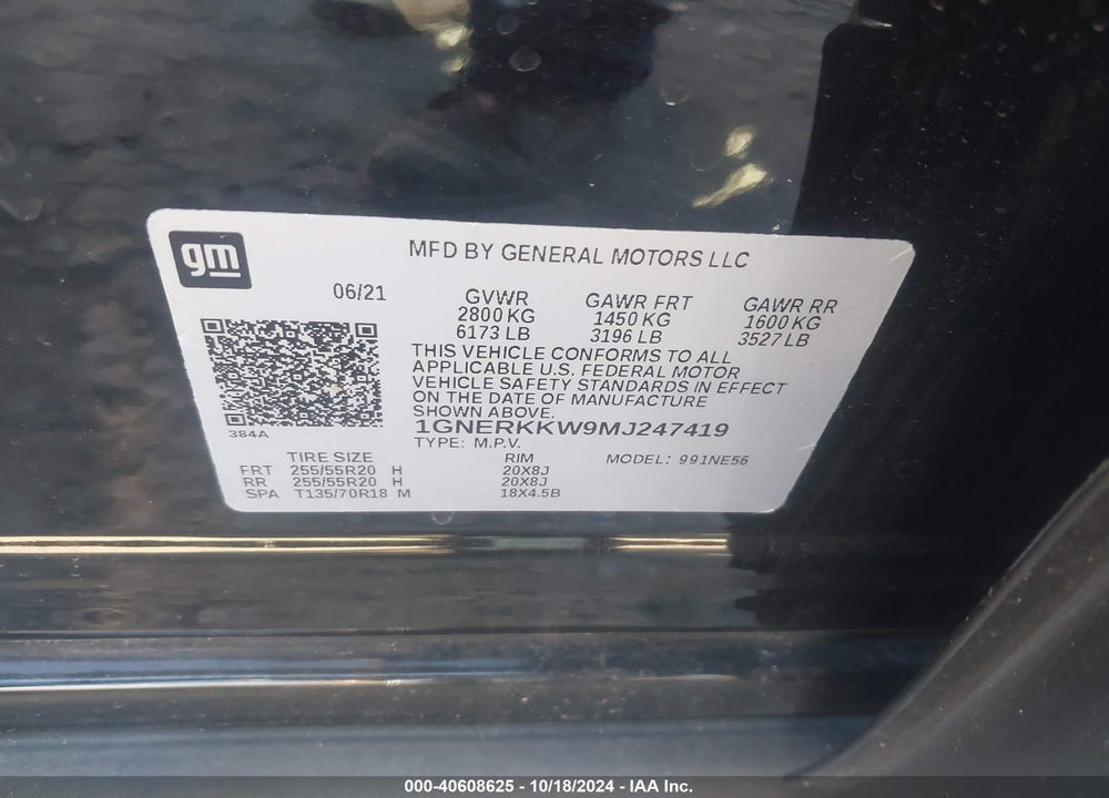 2021 CHEVROLET TRAVERSE FWD PREMIER VIN: 1GNERKKW9MJ247419