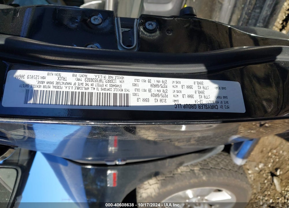 2015 RAM 1500 BIG HORN VIN: 1C6RR7LT8FS536923
