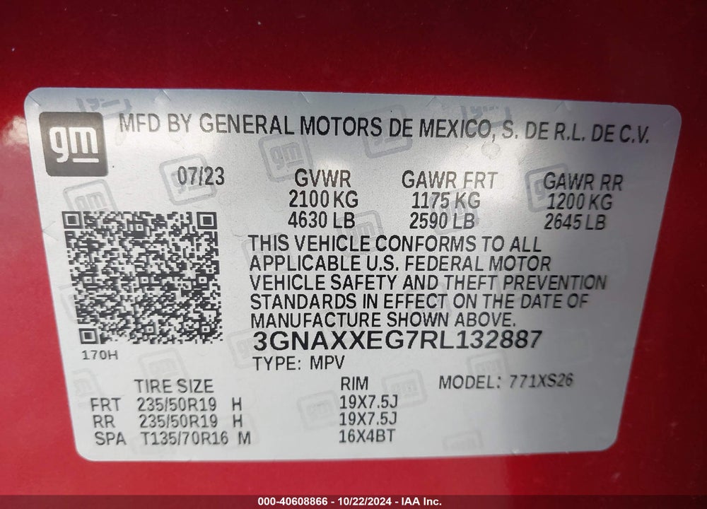 2024 CHEVROLET EQUINOX AWD PREMIER VIN: 3GNAXXEG7RL132887
